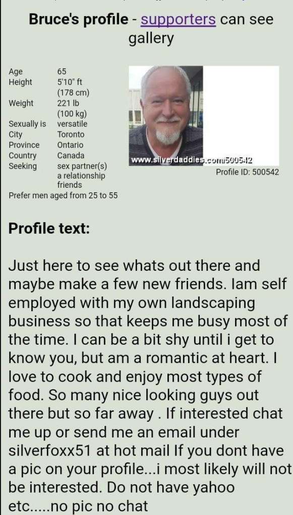 perfil de bruce mcarthur en silver daddies