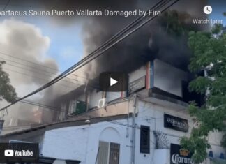 Sauna Spartacus dañada por fuego Sauna Spartacus en llamas