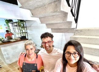 Masame PV trae una colaboración con el reconocido chef Salvador Carrillo de izquierda a derecha) Edi Fernández De Lara , Chef Salvador Carrillo, y Rollon Lili.