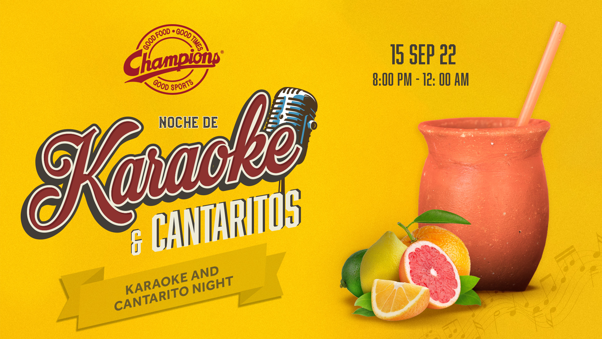 JUEVES A LAS 20:00 - 23:59 Noche de Karaoke & Cantaritos