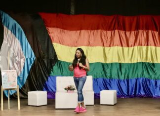 Fortalecer las redes comunitarias: Te cuido, me cuido 2024, una nueva iniciativa gratuita de salud y bienestar Activist Kenya Cuevas at conference for Vallarta Pride 2024 by photographer Oscar Almeida