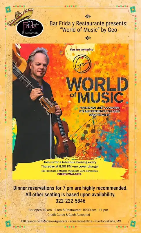 Geo Uhrich lanza una serie de conciertos semanales en Bar Frida y Restaurante Geo Uhrich Bar Frida