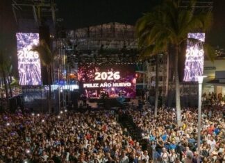 Puerto Vallarta da la bienvenida a 2026 con drones y música electrónica nuevo año 2026 Puerto Vallarta