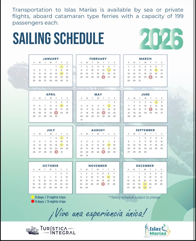 Calendario de salidas.