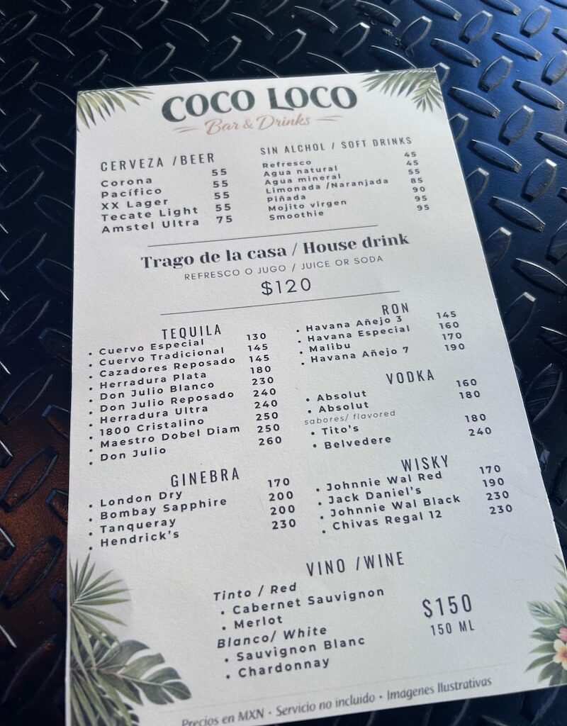 coco loco menu